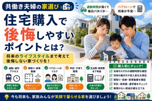 共働き夫婦が住宅購入で後悔しやすいポイントとは
