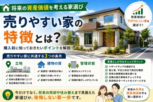売りやすい家の特徴とは？将来の資産価値を考える